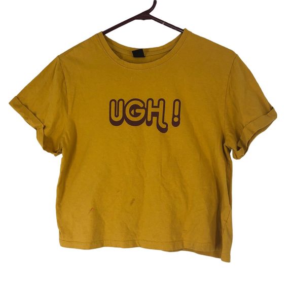 Tops - Vintage DIY Cropped Tee “Ugh!” Graphic Tee by Vibe N Juniors L